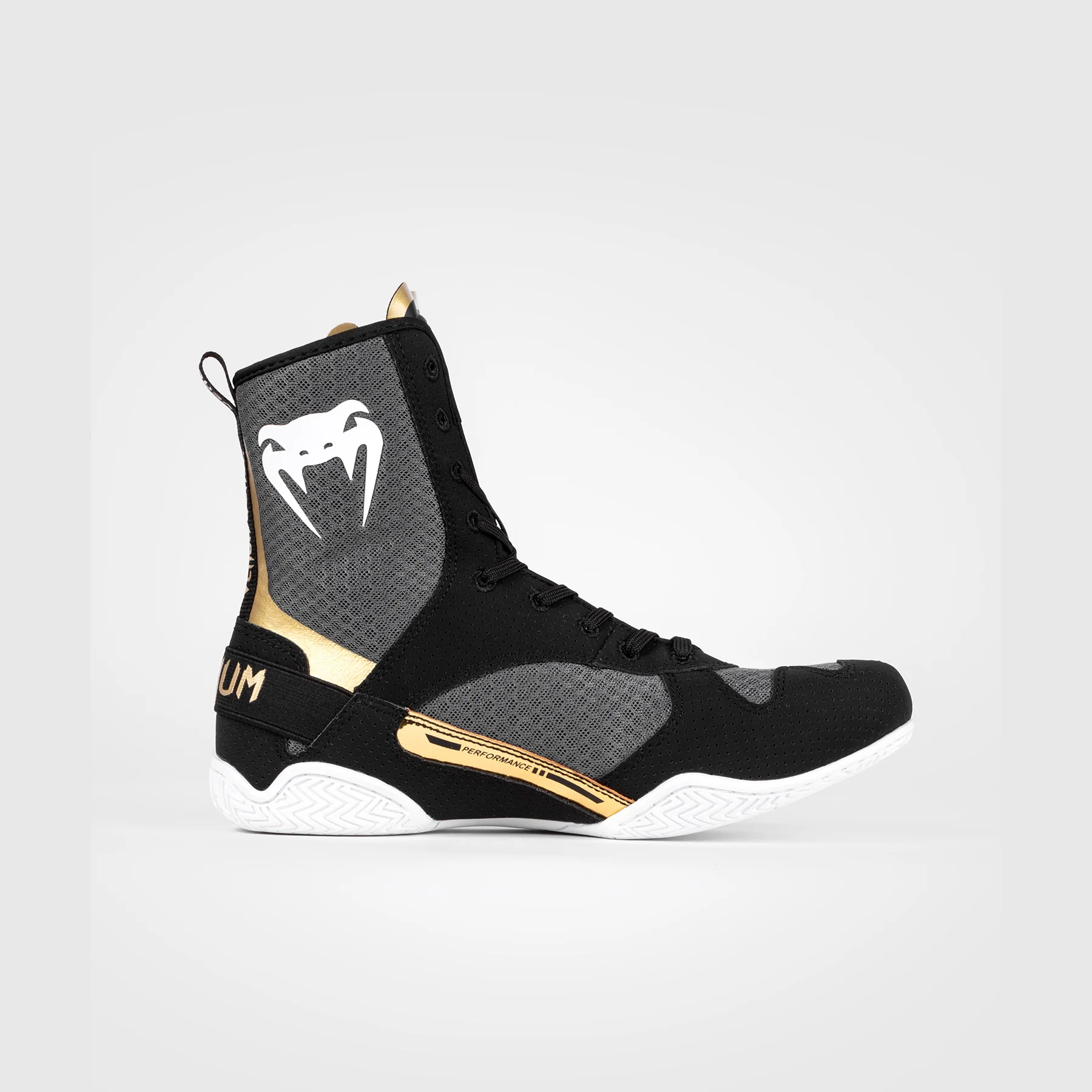 Venum Elite Zapatillas de Boxeo - Negro/Blanco/Oro - Image 3
