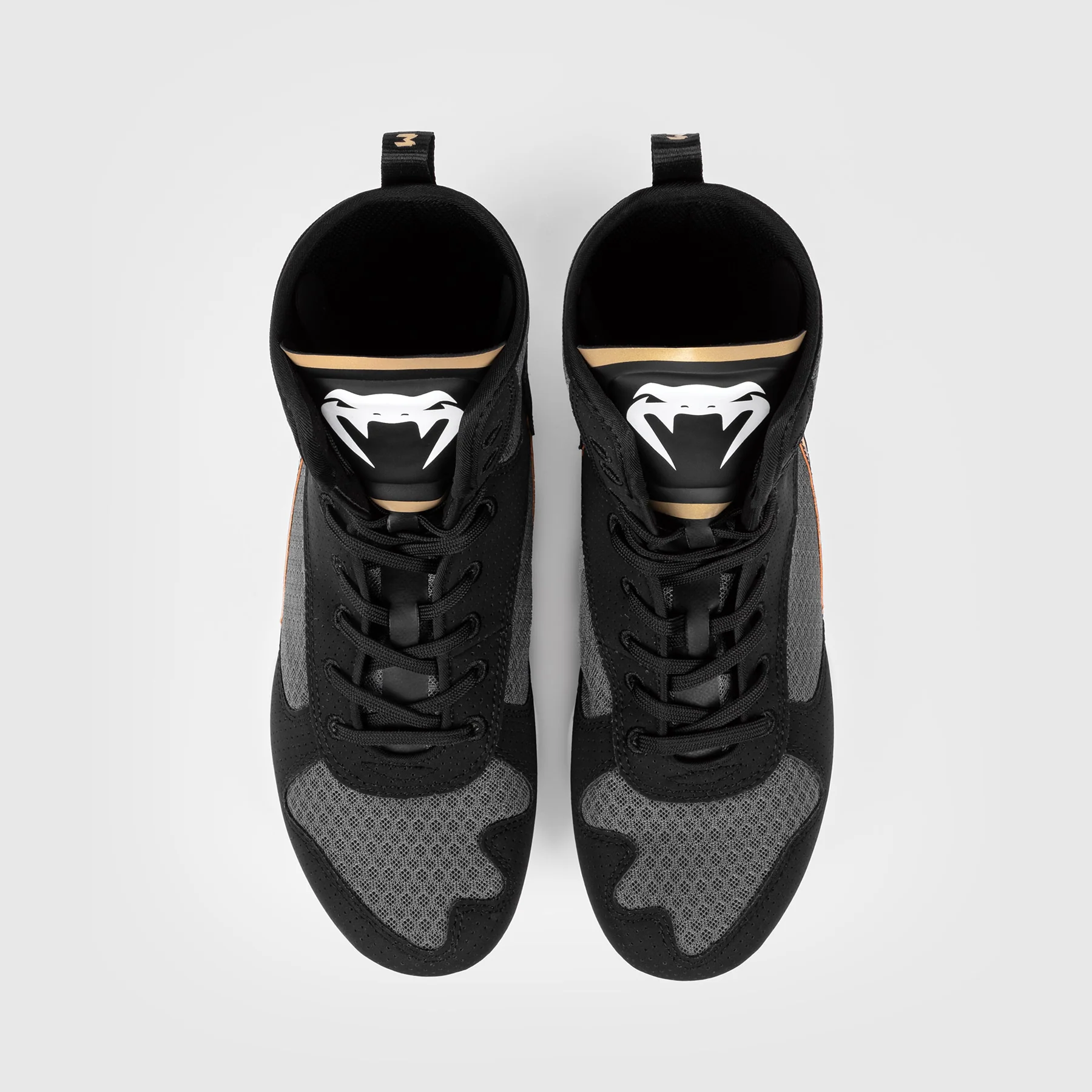 Venum Elite Zapatillas de Boxeo - Negro/Blanco/Oro - Image 4