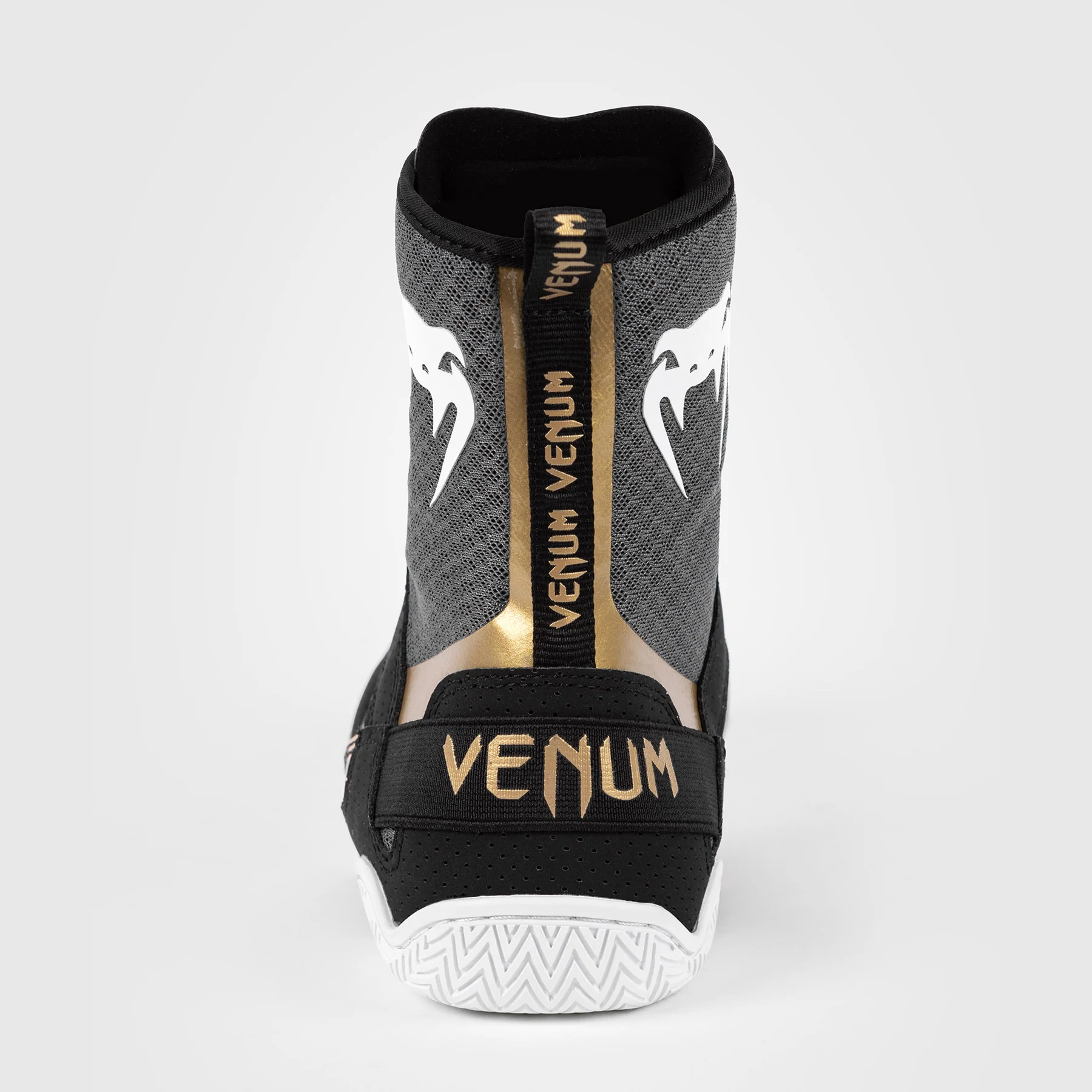 Venum Elite Zapatillas de Boxeo - Negro/Blanco/Oro - Image 8