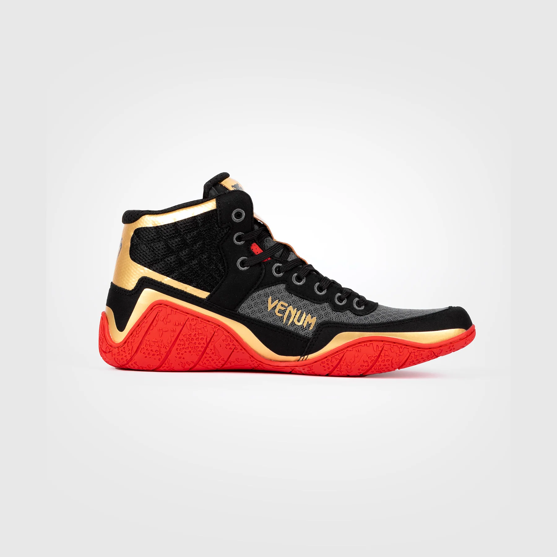 Venum Elite Zapatillas de lucha - Negro/Dorado/Rojo - Image 7