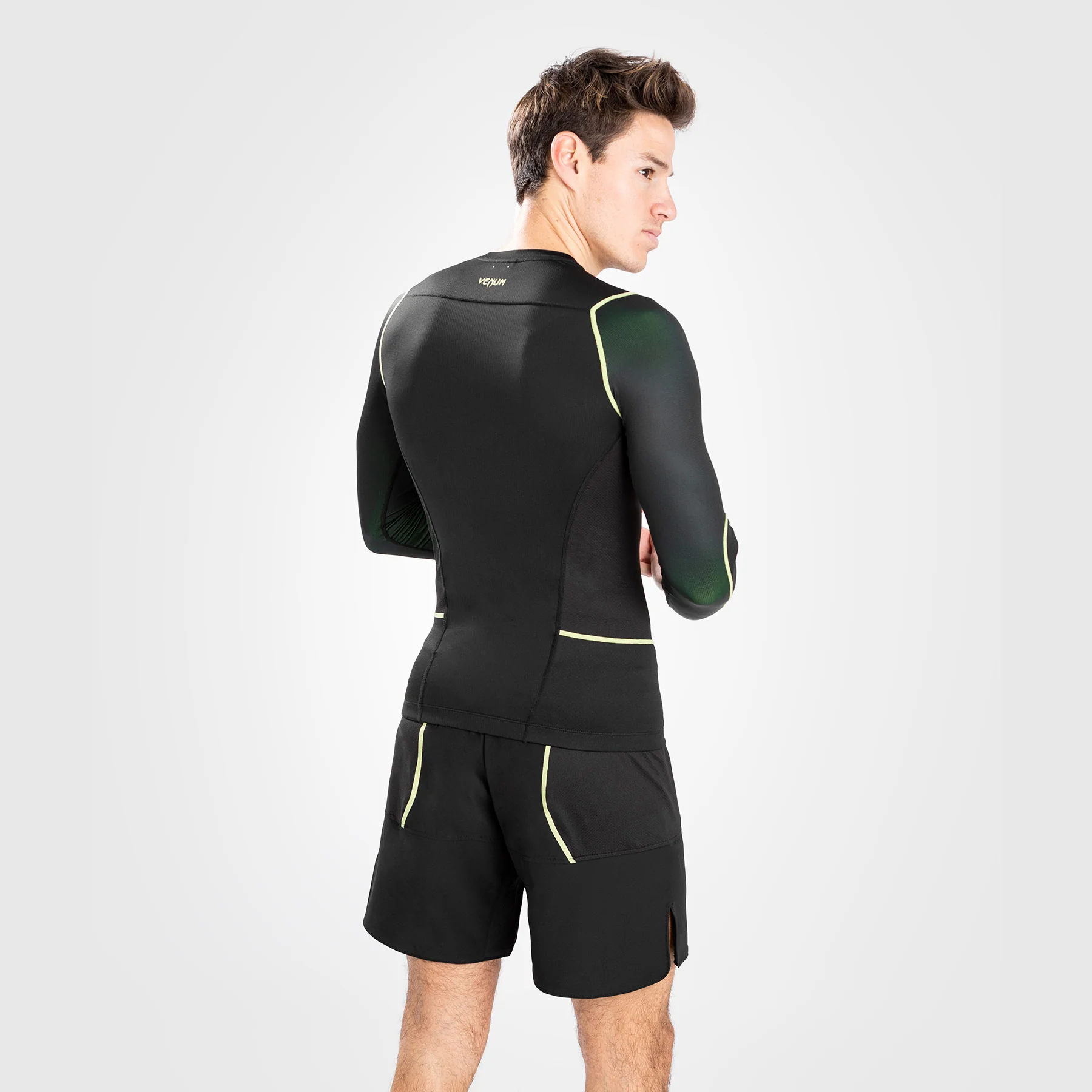 Venum Fusion 2.0 Lycra para hombre - Manga larga - Negro/Amarillo - Image 2