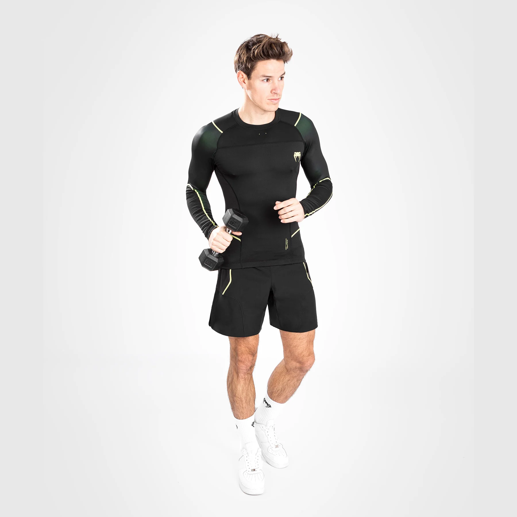 Venum Fusion 2.0 Lycra para hombre - Manga larga - Negro/Amarillo - Image 3