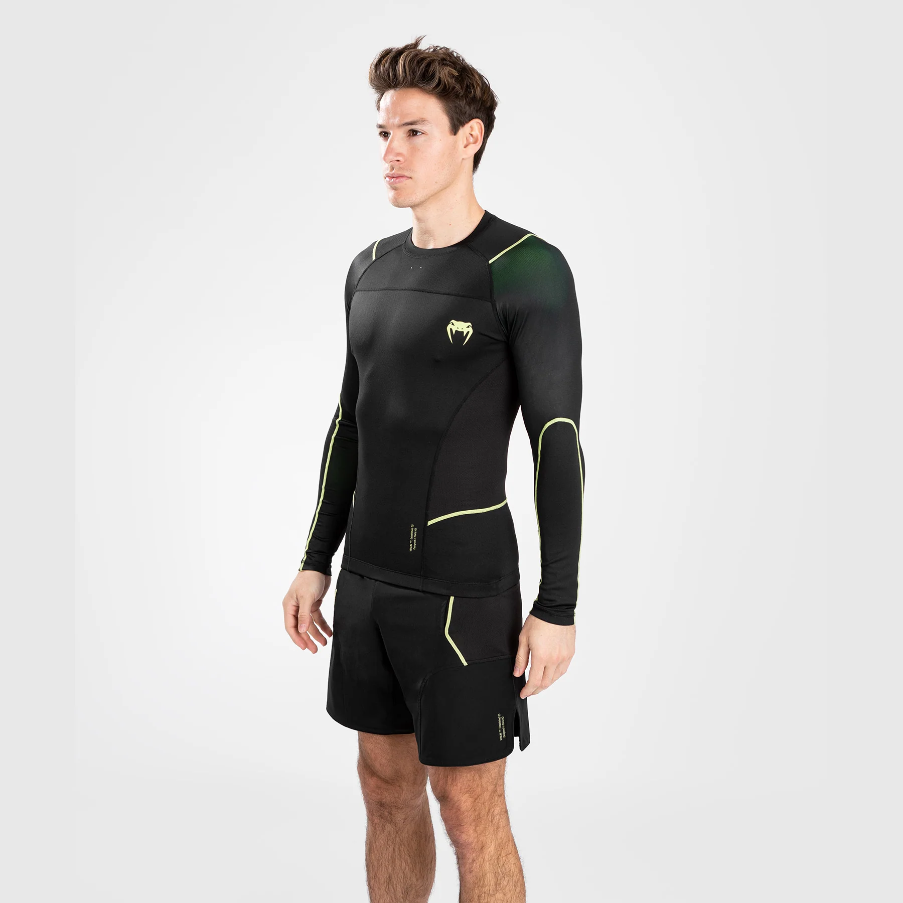 Venum Fusion 2.0 Lycra para hombre - Manga larga - Negro/Amarillo - Image 4