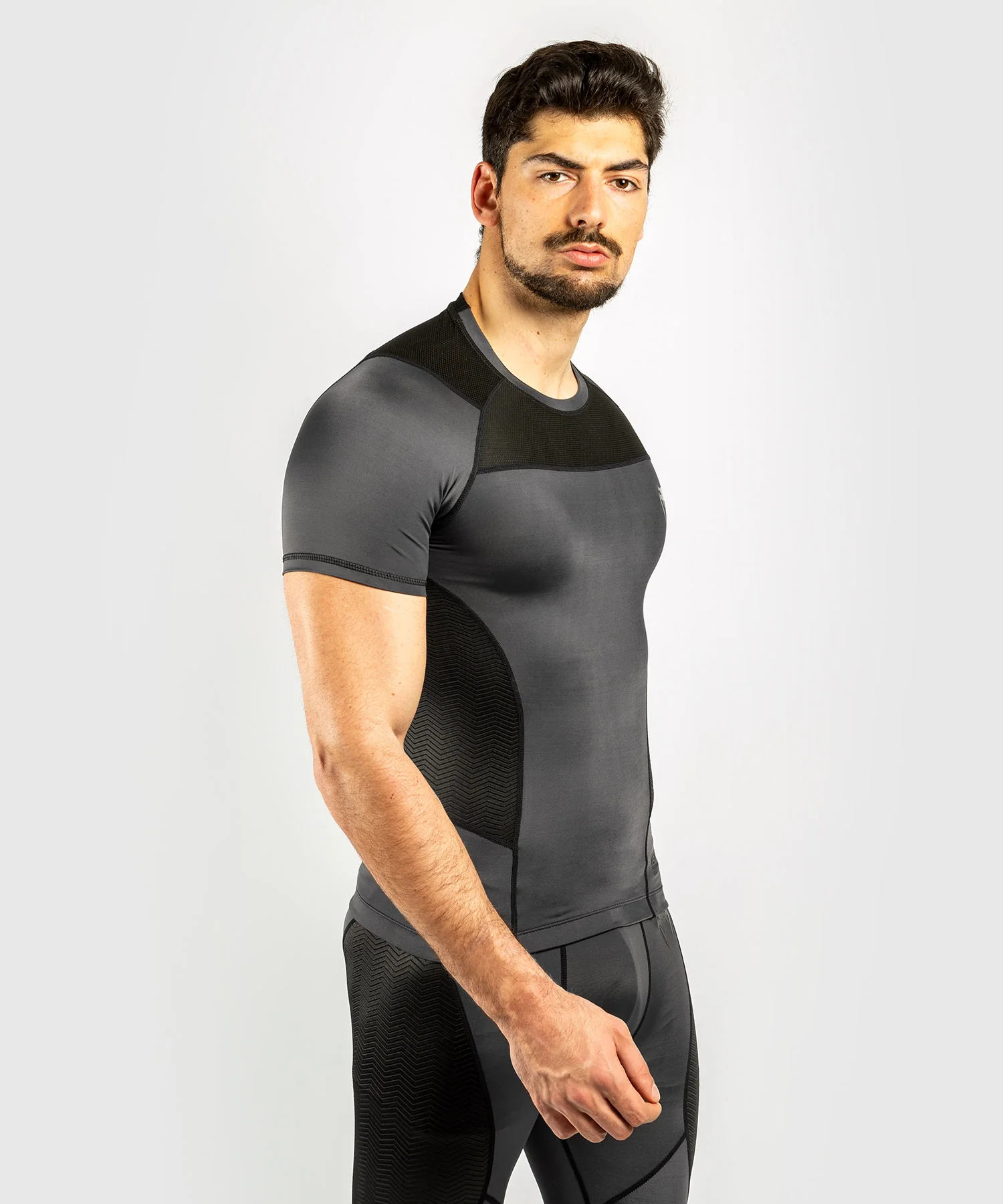 Venum G-Fit Rashguard - Manga corta - Gris/Negro - Image 2