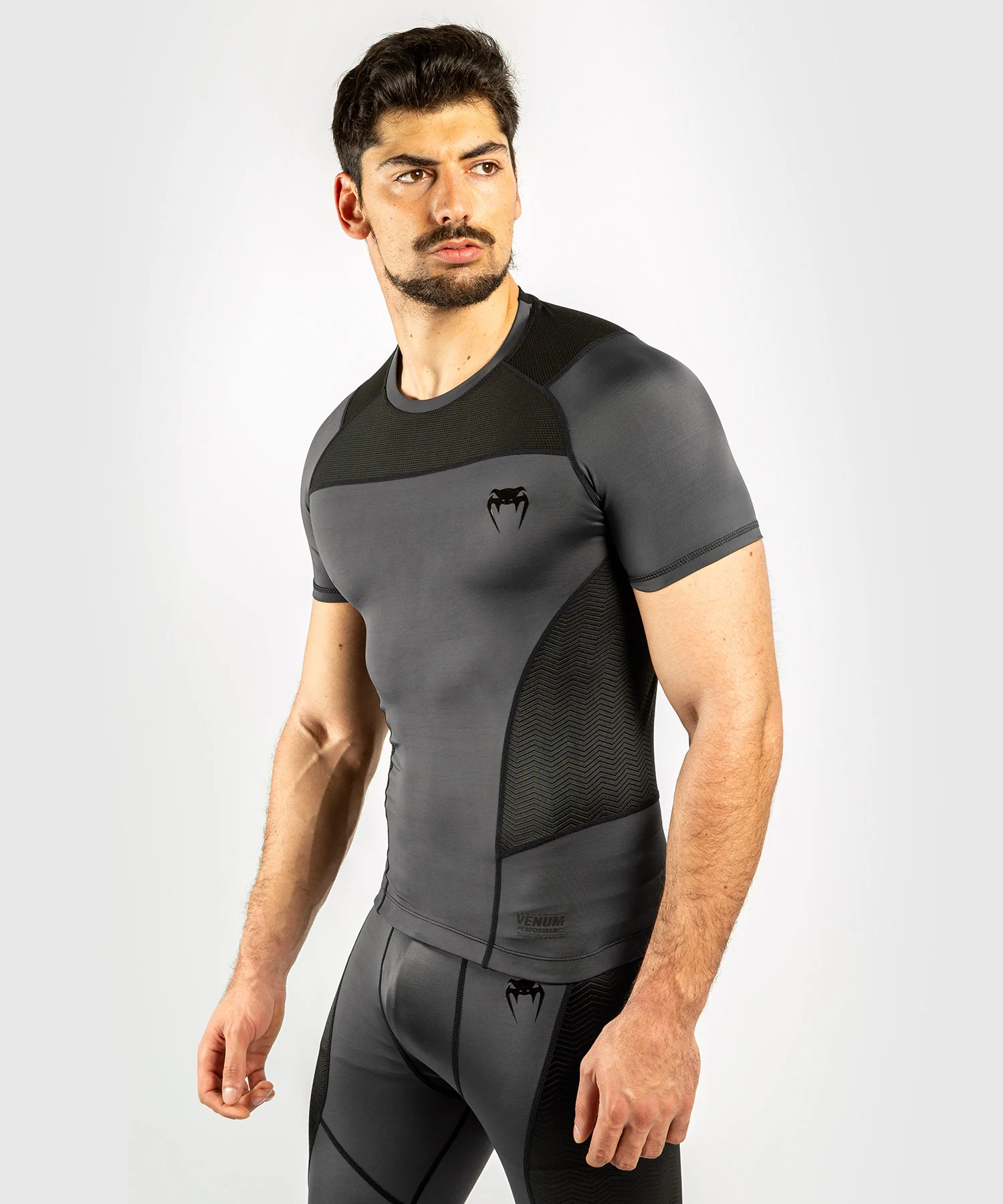 Venum G-Fit Rashguard - Manga corta - Gris/Negro - Image 3