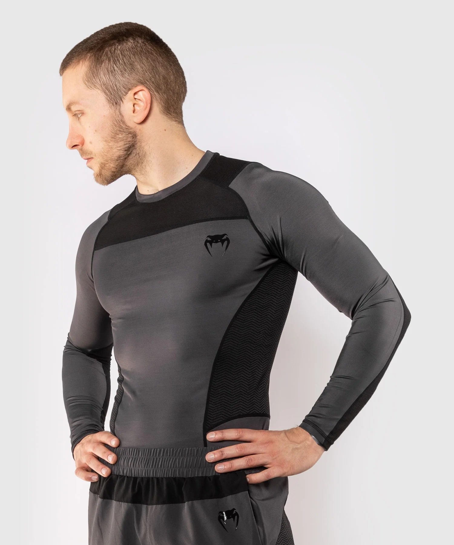 Venum G-Fit Rashguard - Manga larga - Gris/Negro - Image 3