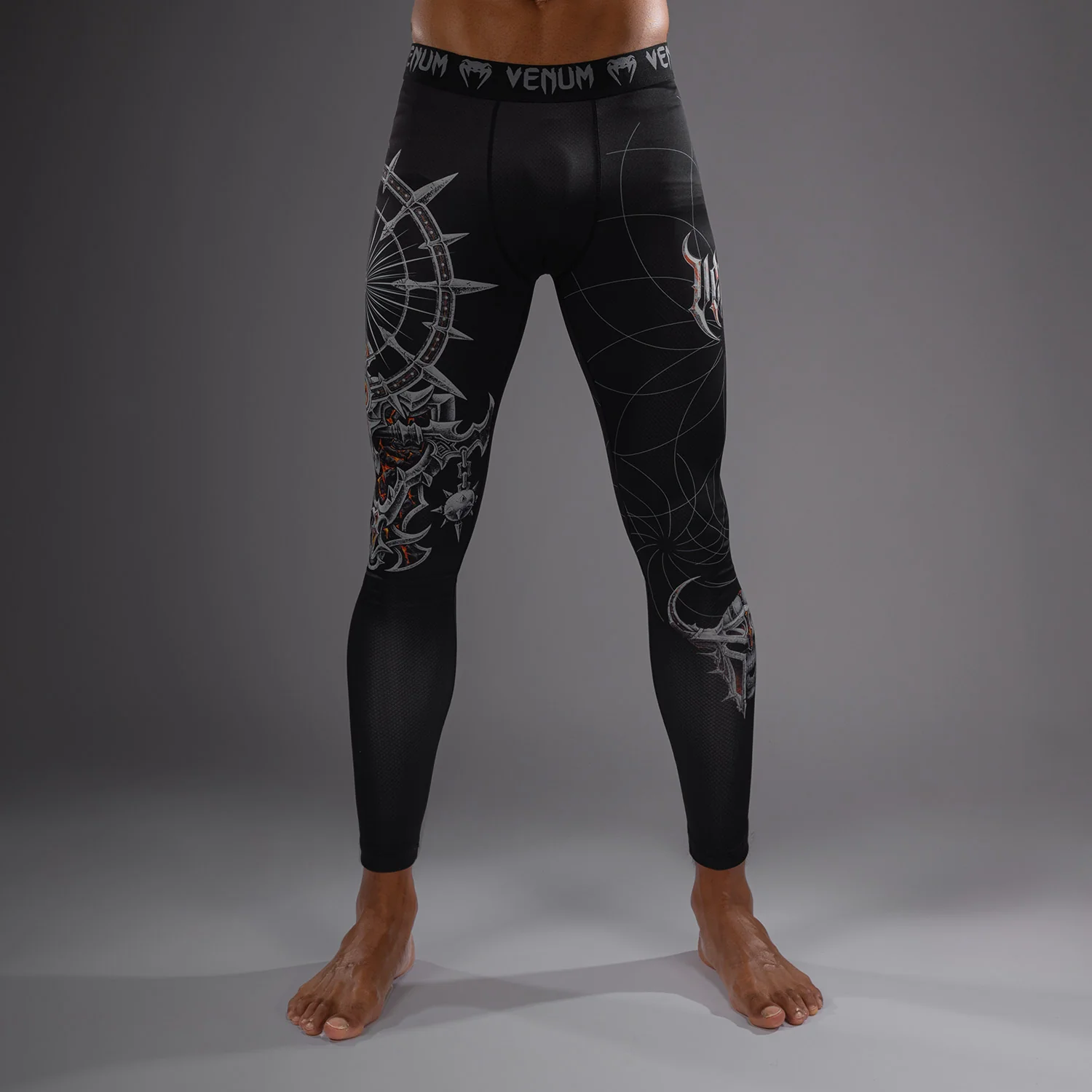 Venum Gladiator 5.0 Mallas Para Hombres - Negro/Plata