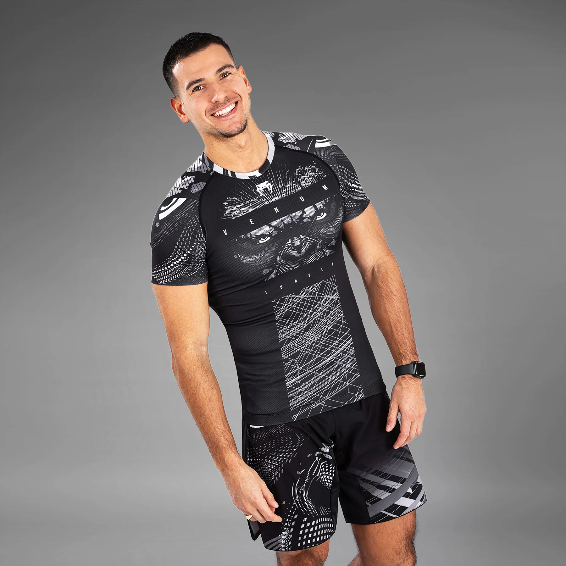 Venum Gorilla Jungle Lycras Manga Corta - Negro/Blanco