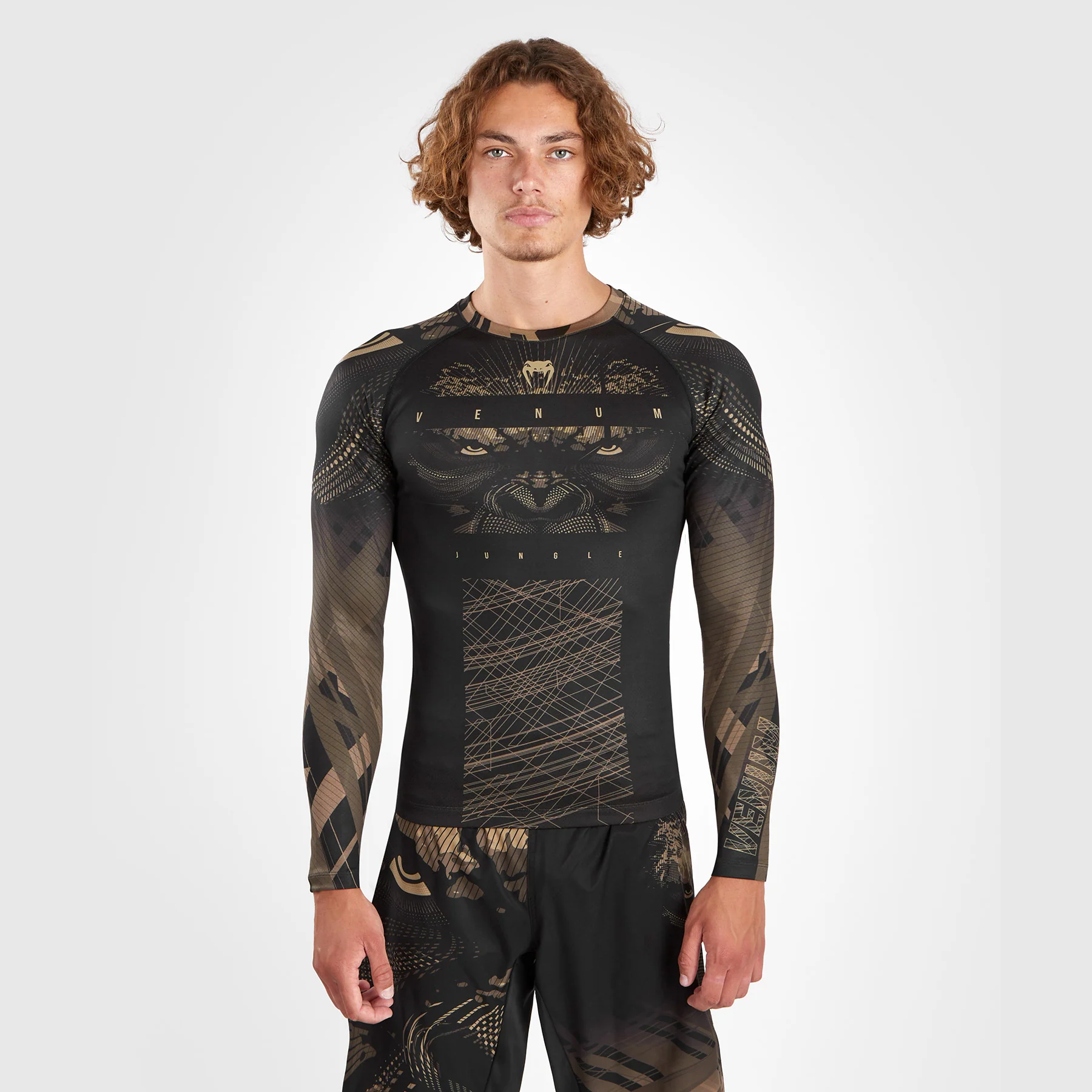Venum Gorilla Jungle Rashguard Manga Larga - Arena/Negro - Image 3