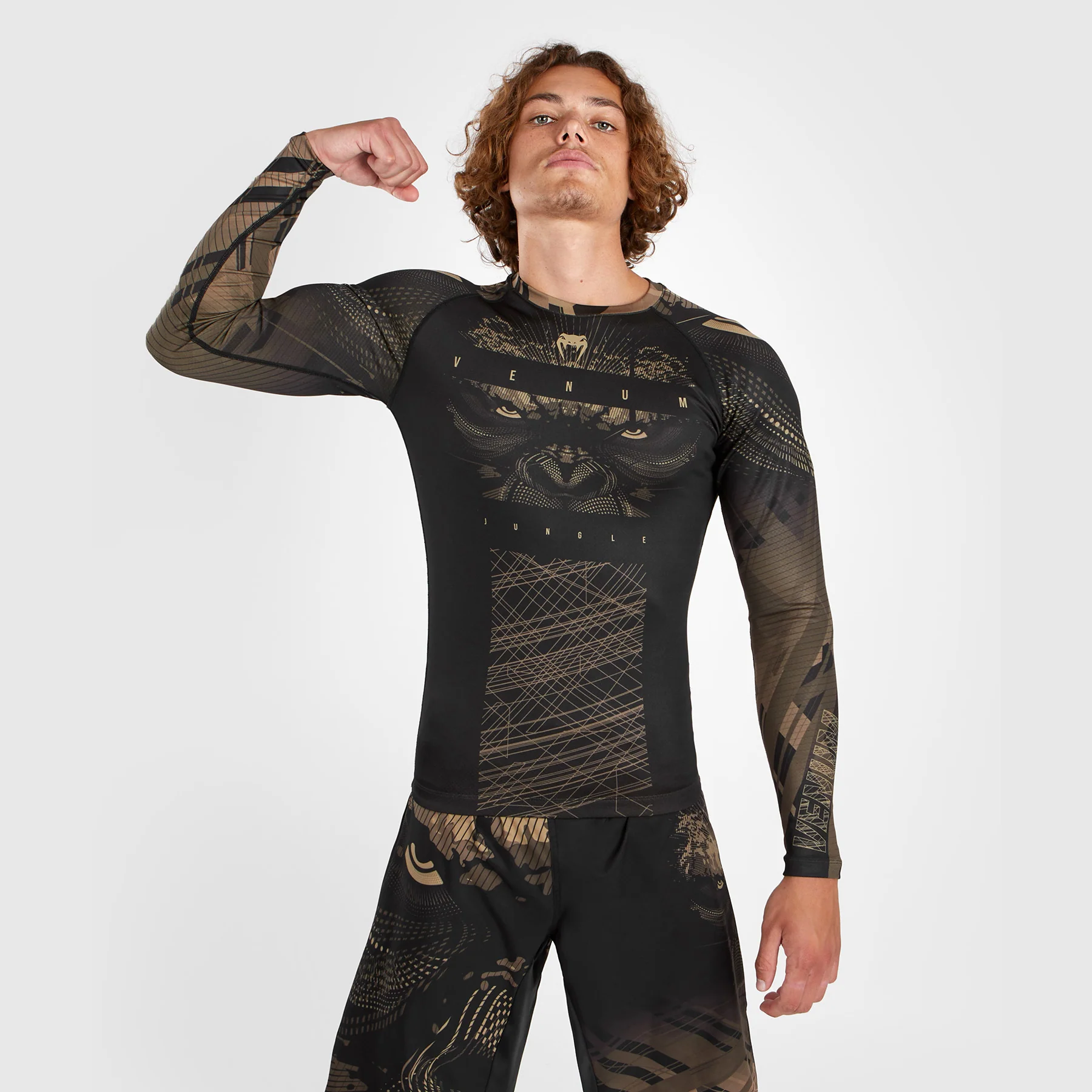 Venum Gorilla Jungle Rashguard Manga Larga - Arena/Negro - Image 5