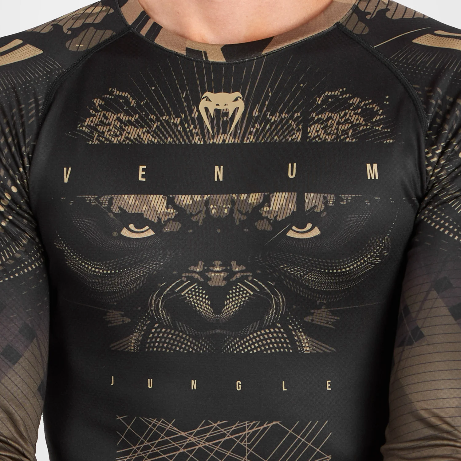 Venum Gorilla Jungle Rashguard Manga Larga - Arena/Negro - Image 7