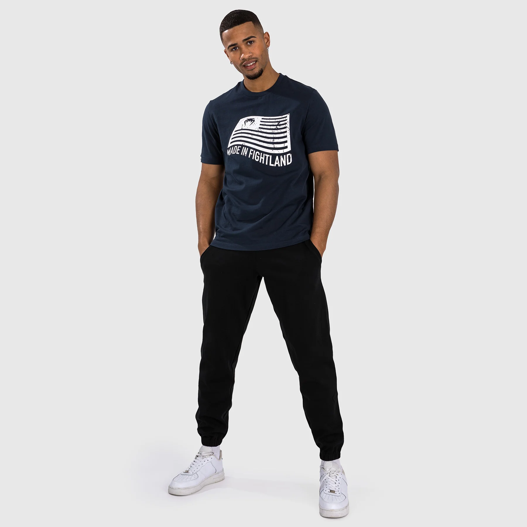 Venum Made in Fightland Camiseta - Azul Marino/Blanco