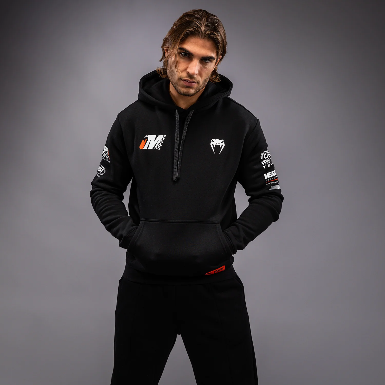 Venum Motorsport Sudadera con Capucha con Capucha - Negro Profundo