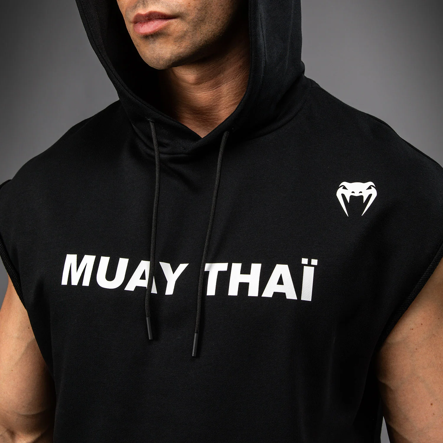 Venum Muay Thai VT Sudadera Sin Mangas - Negro/Blanco - Image 5