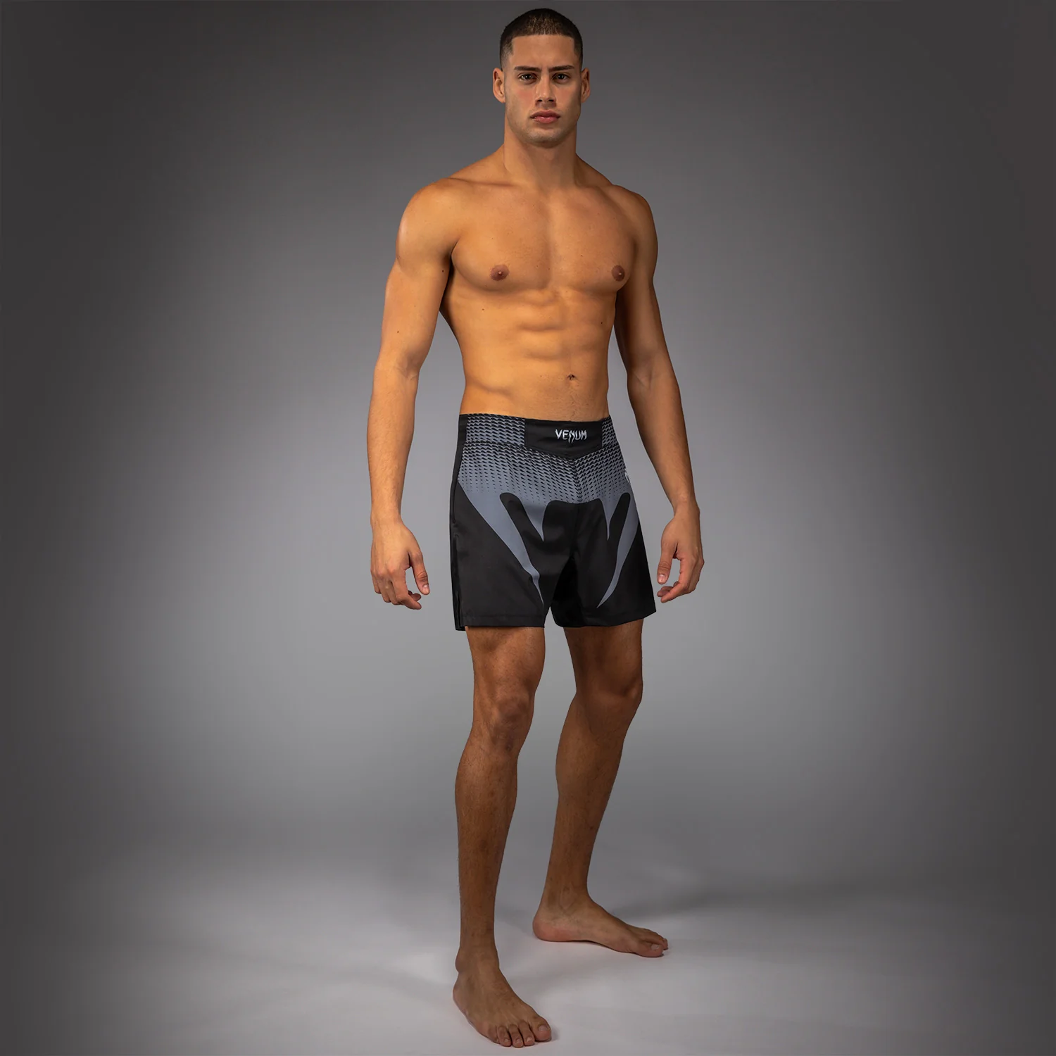 Venum No Gi Fightshorts Pantalones Cortos de Lucha - Negro/Gris Plata - Image 8
