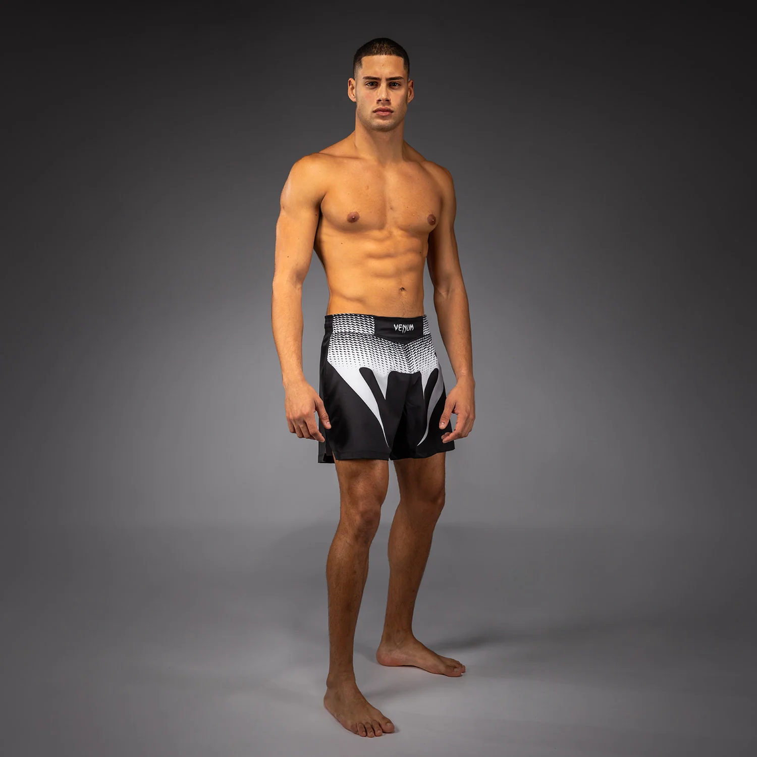 Venum No Gi Pantalones Cortos de Lucha - Negro/Blanco - Image 6