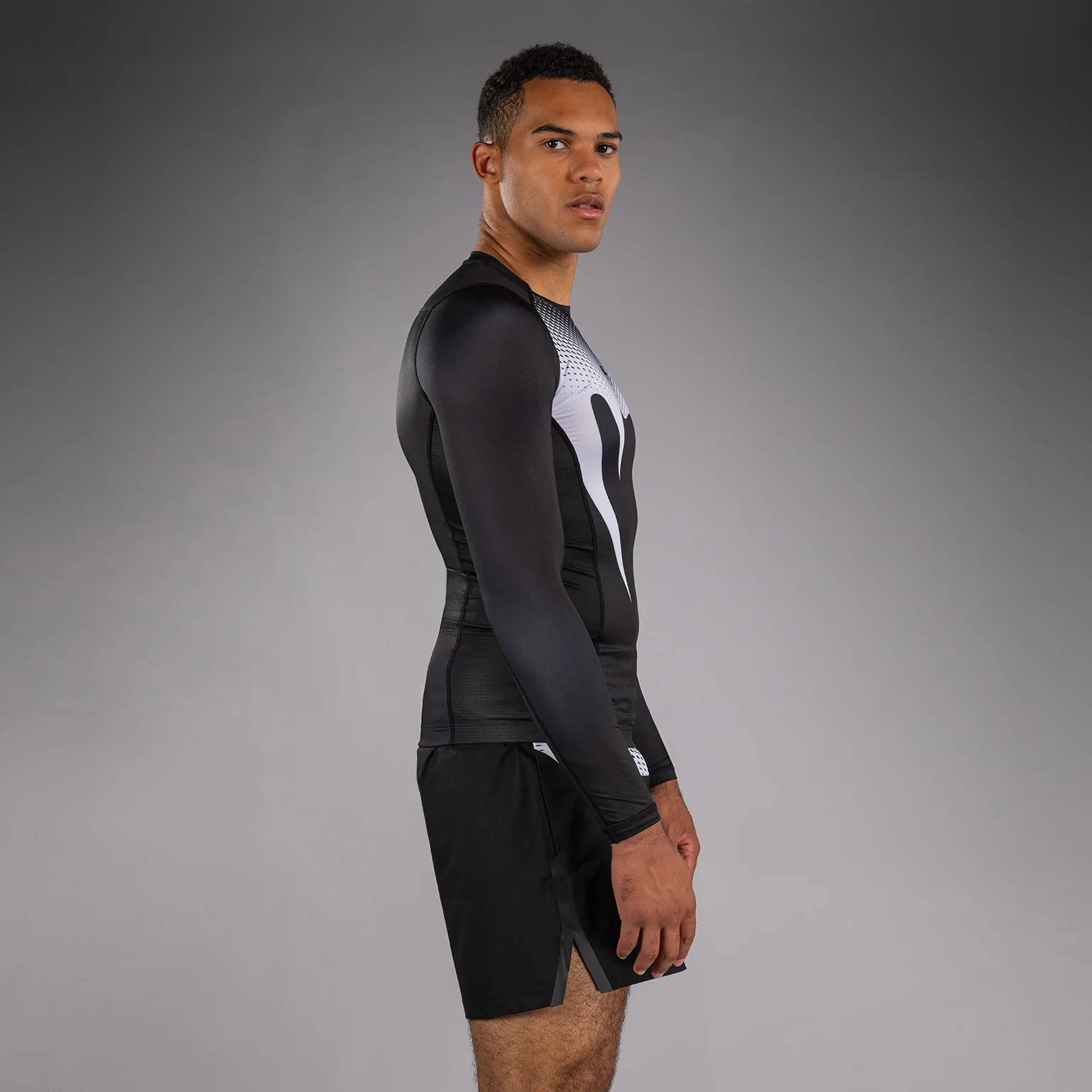 Venum No Gi Rashguards - Negro/Blanco - Image 2