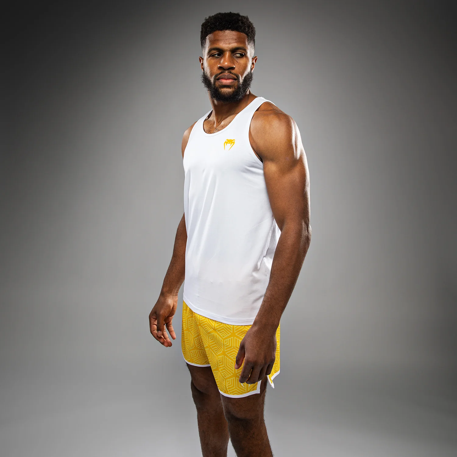 Venum Octane Camiseta Sin Mangas - Blanco/Amarillo Vibrante - Image 3