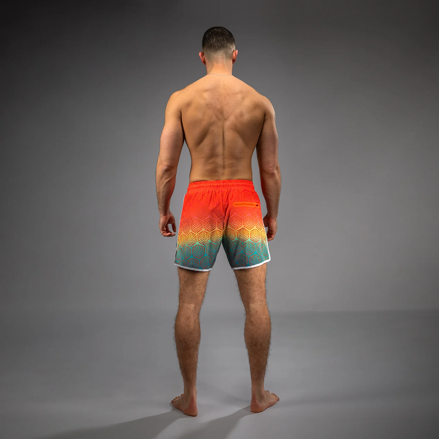 Venum Octane Pantalones Cortos de Playa - Naranja Atardecer/Azul Cielo - Image 3