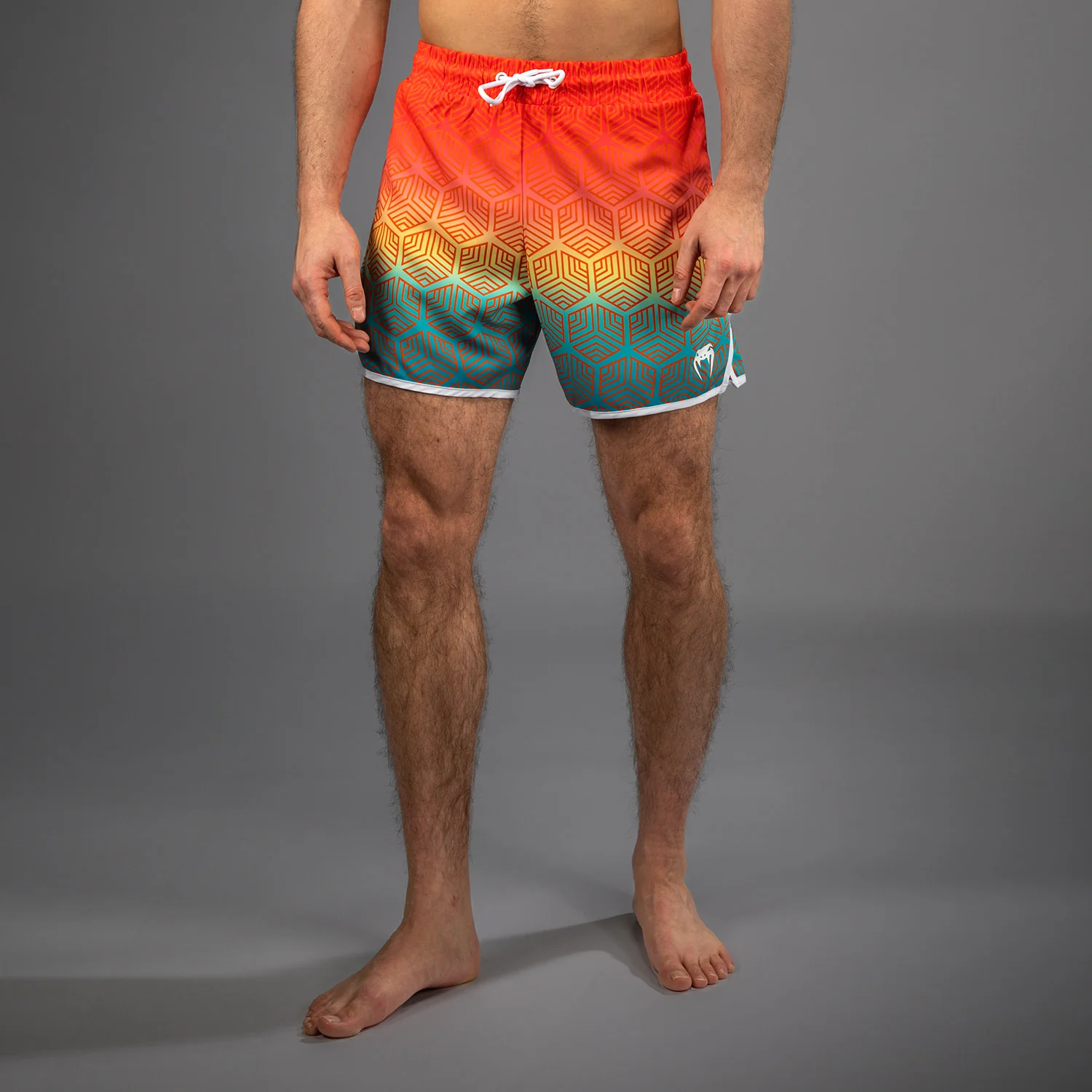 Venum Octane Pantalones Cortos de Playa - Naranja Atardecer/Azul Cielo - Image 4