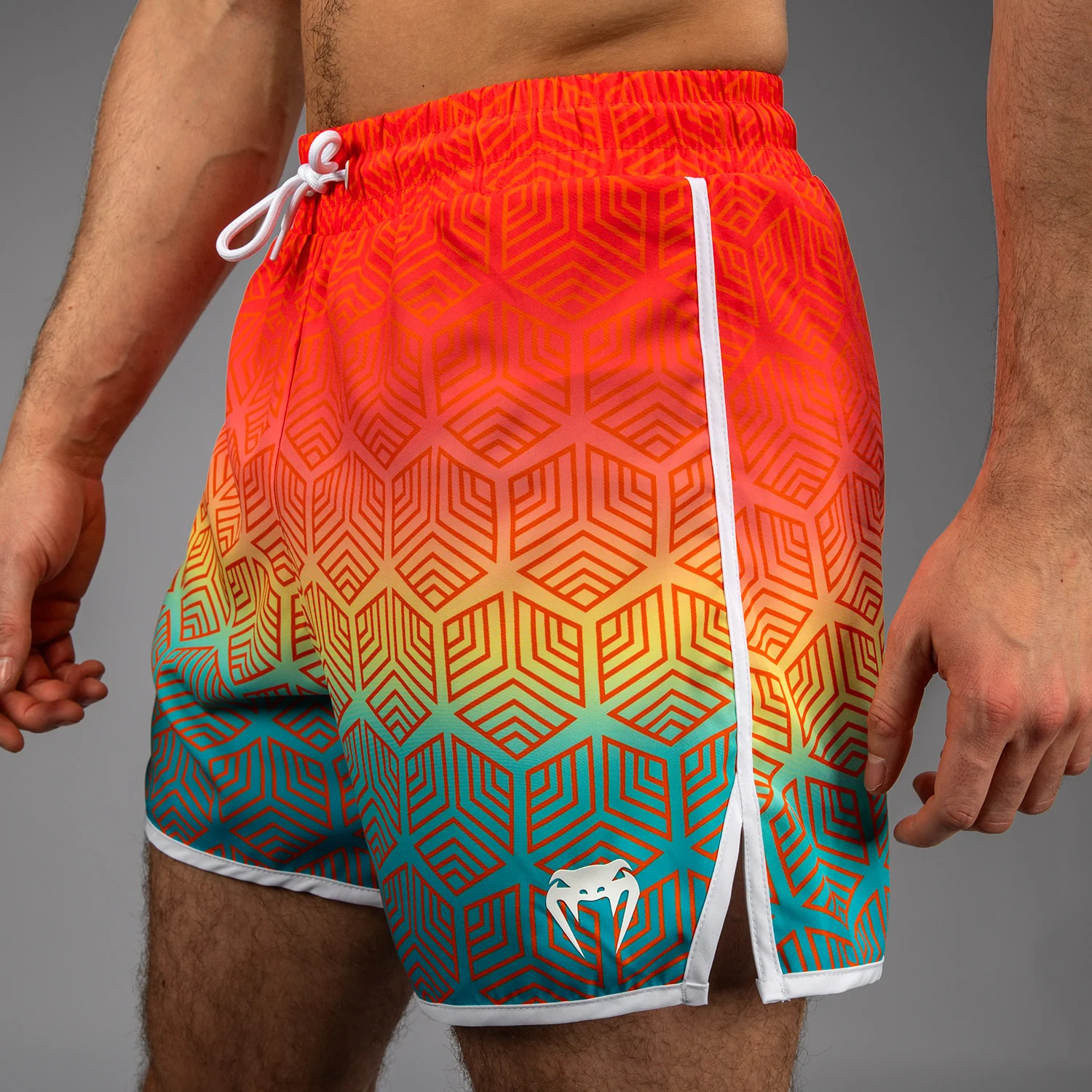 Venum Octane Pantalones Cortos de Playa - Naranja Atardecer/Azul Cielo - Image 5