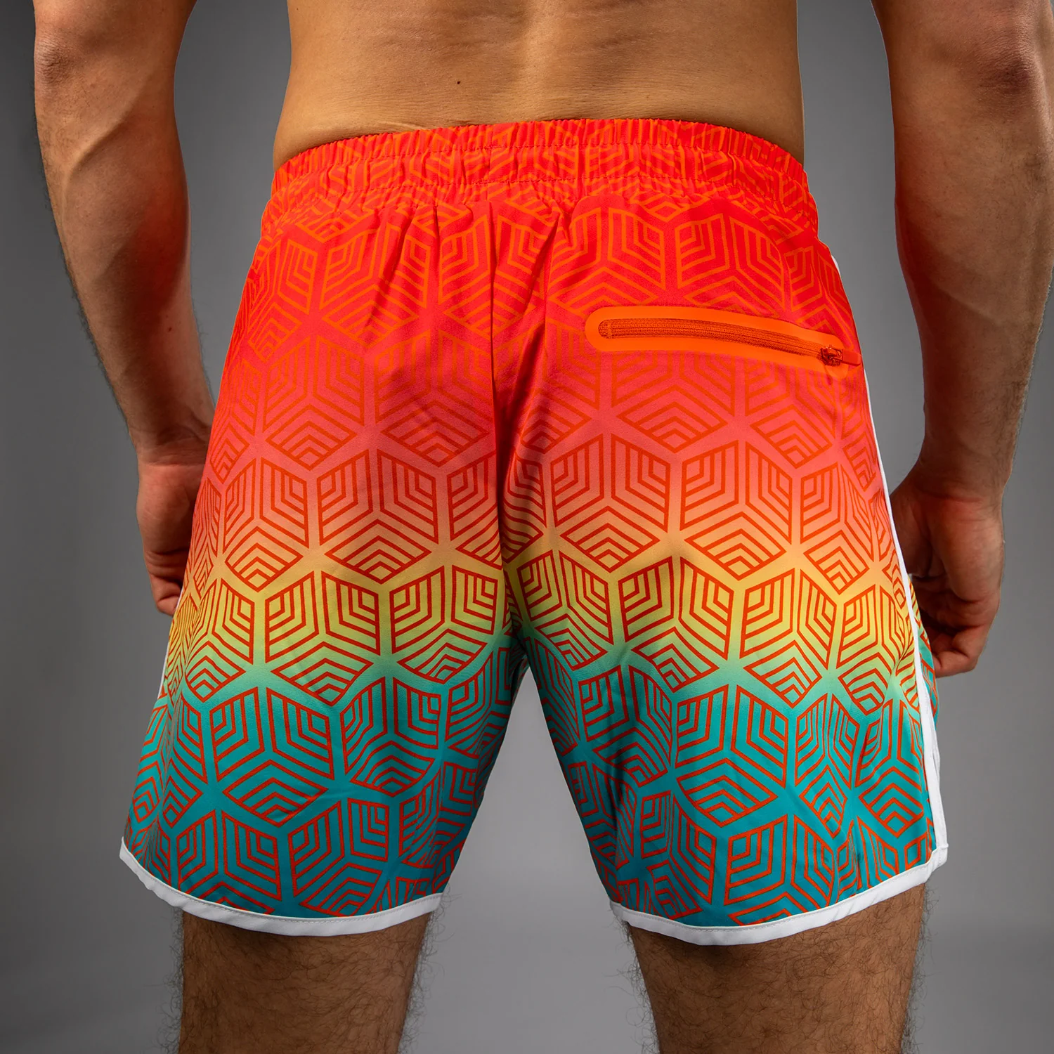 Venum Octane Pantalones Cortos de Playa - Naranja Atardecer/Azul Cielo - Image 6