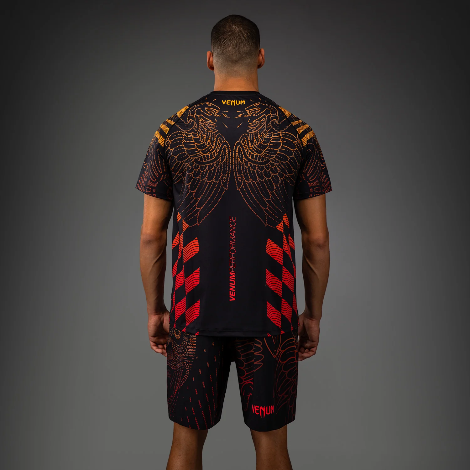 Venum Quetzal Fury Dry-Tech Camiseta - Negro/Rojo Fury/Mandarina - Image 3