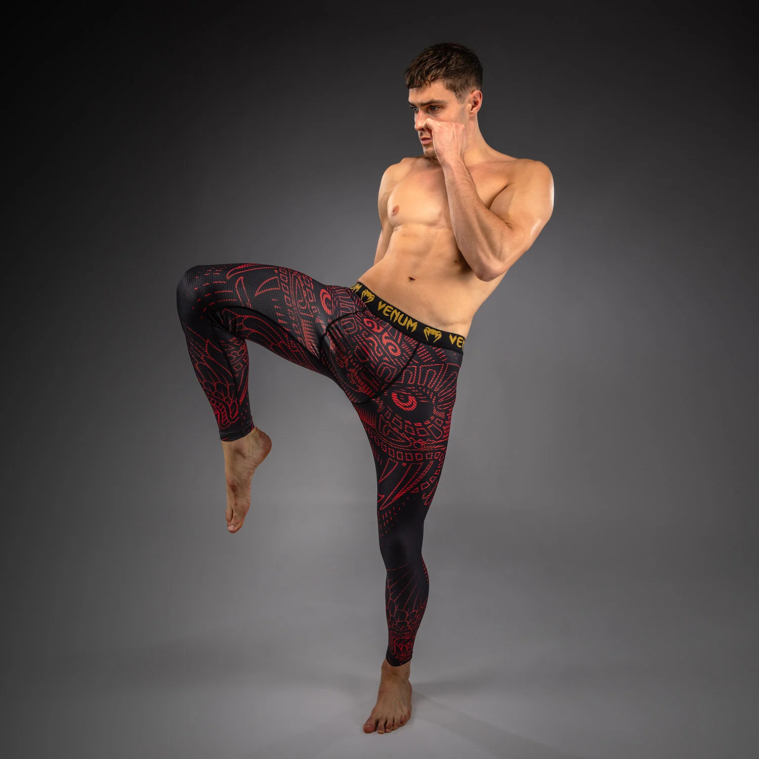 Venum Quetzal Fury Pantalones Cortos Compresivos - Negro/Rojo Fury/Mandarina - Image 6