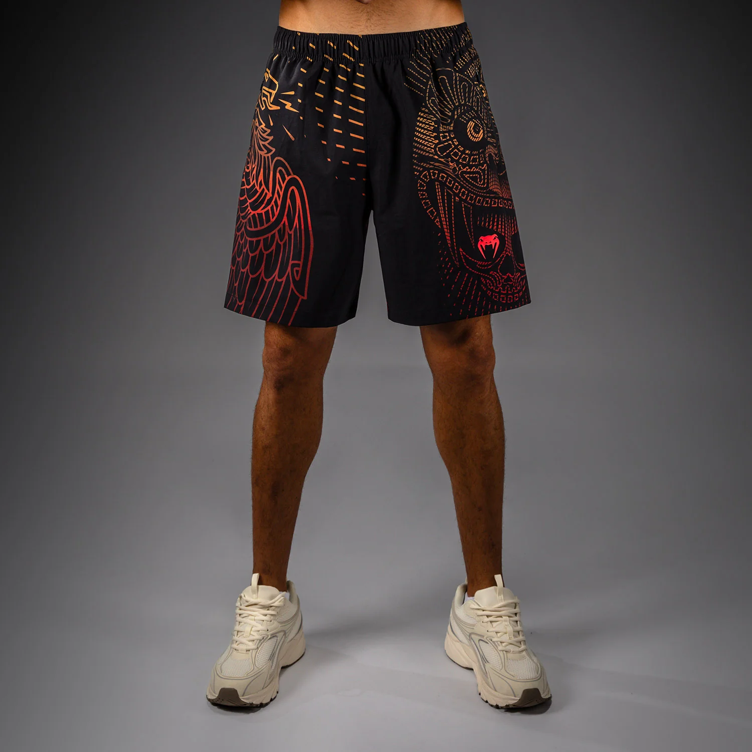 Venum Quetzal Fury Pantalones Cortos de Entrenamiento - Negro/Rojo Fury/Mandarina
