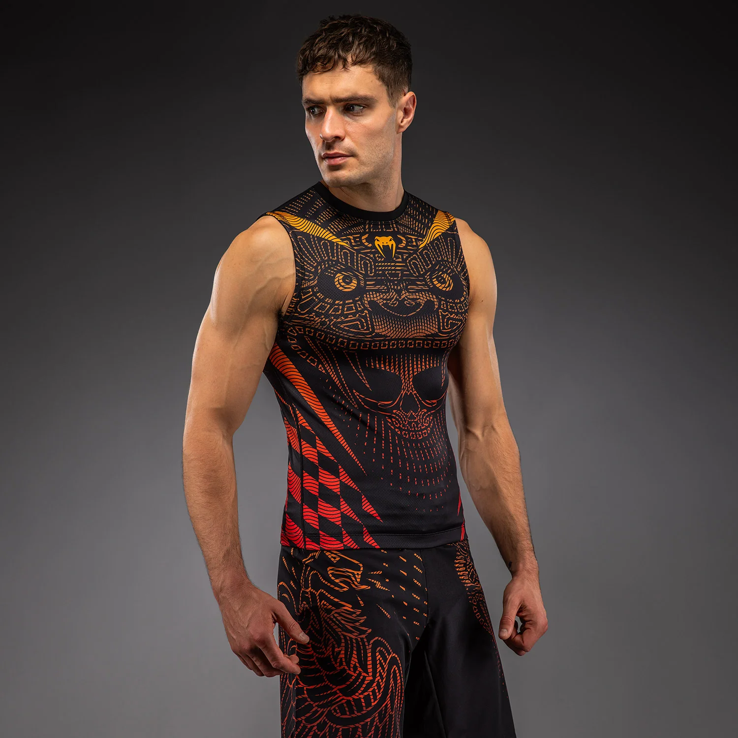 Venum Quetzal Rashguard Sin Mangas - Negro/Rojo Fury/Mandarina - Image 2