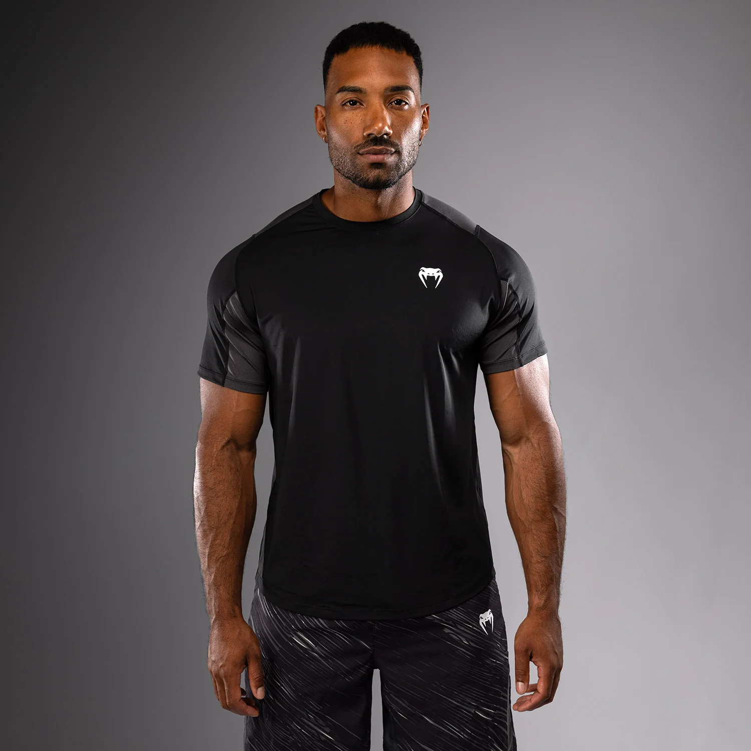 Venum Rapid Camiseta Dry-Tech - Negro/Gris Tormenta
