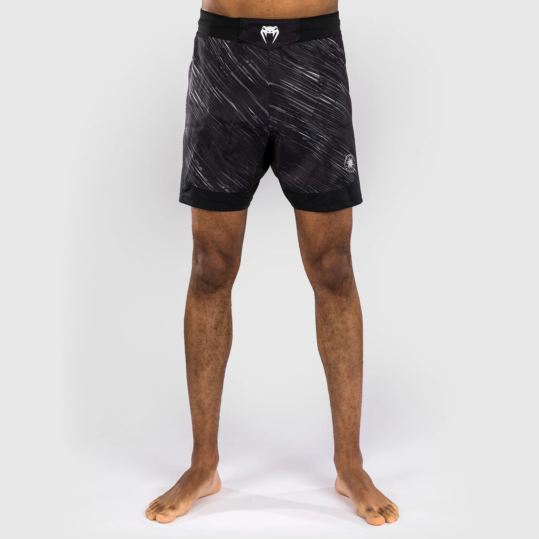 Venum Rapid Pantalones Cortos de Lucha - Negro/Gris Tormenta