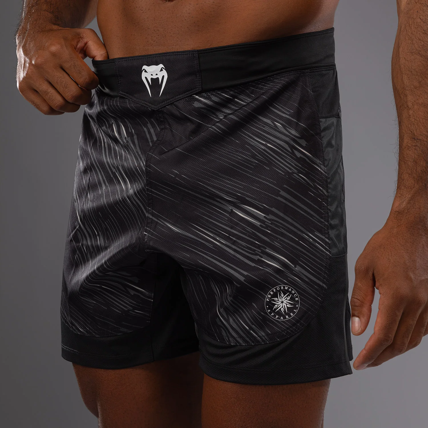 Venum Rapid Light Pantalones de Lucha - Negro/Gris Tormenta - Image 6