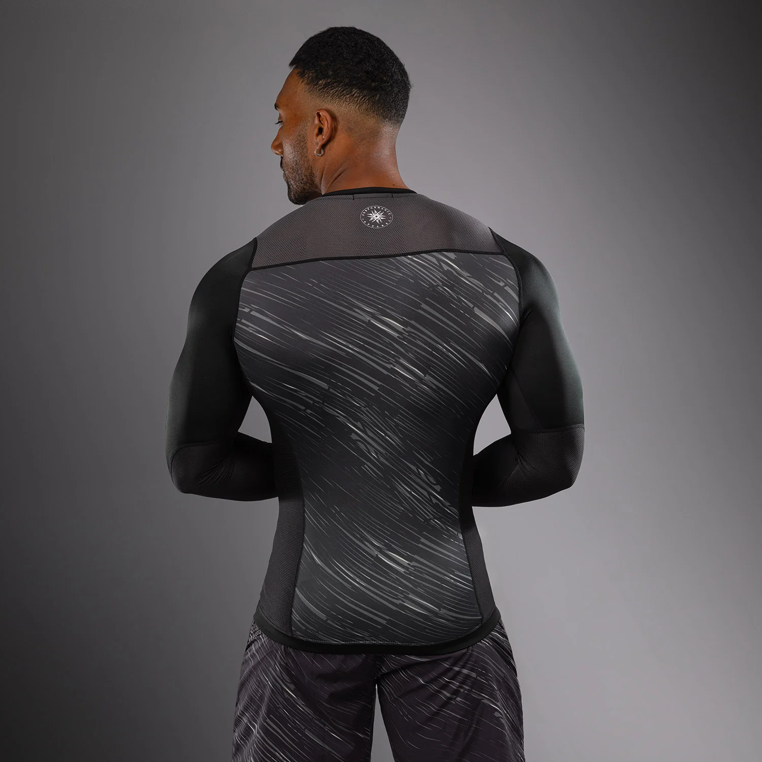 Venum Rapid Rashguard de Manga Larga - Negro/Gris Tormenta - Image 3