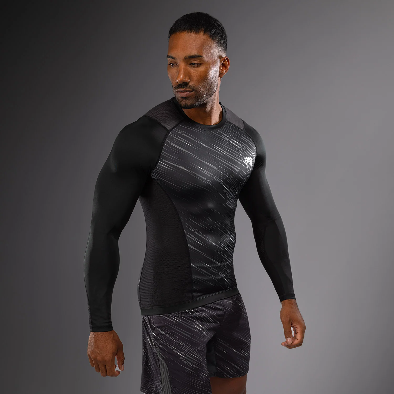 Venum Rapid Rashguard de Manga Larga - Negro/Gris Tormenta - Image 5