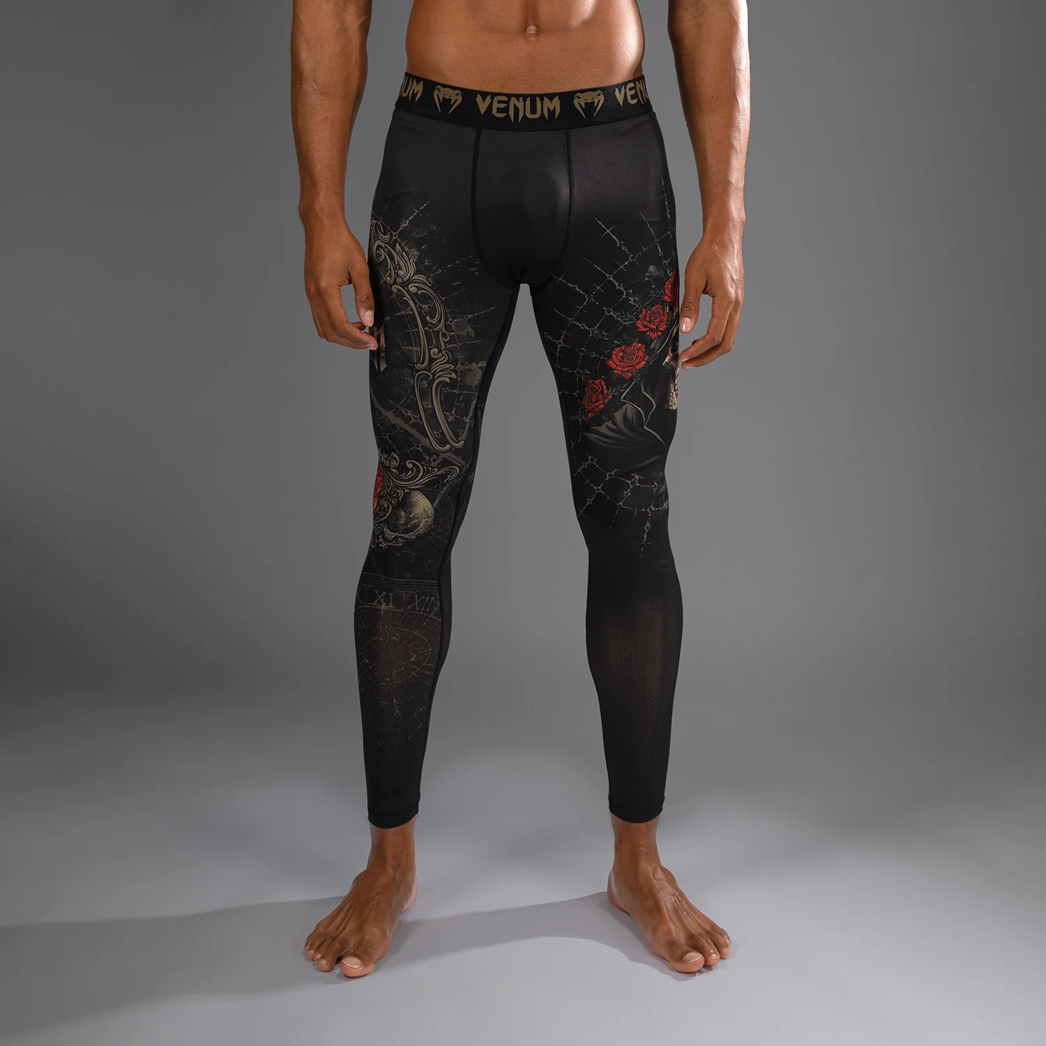 Venum Santa Muerte 5.0 Spats para Hombre - Negro Profundo/Oro