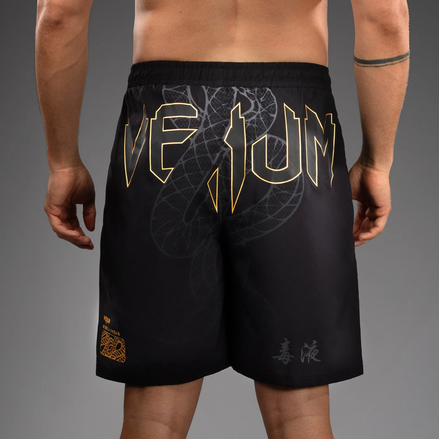Venum Serpenti Pantalones Cortos de Entrenamiento – Negro/Plata/Dorado - Image 5