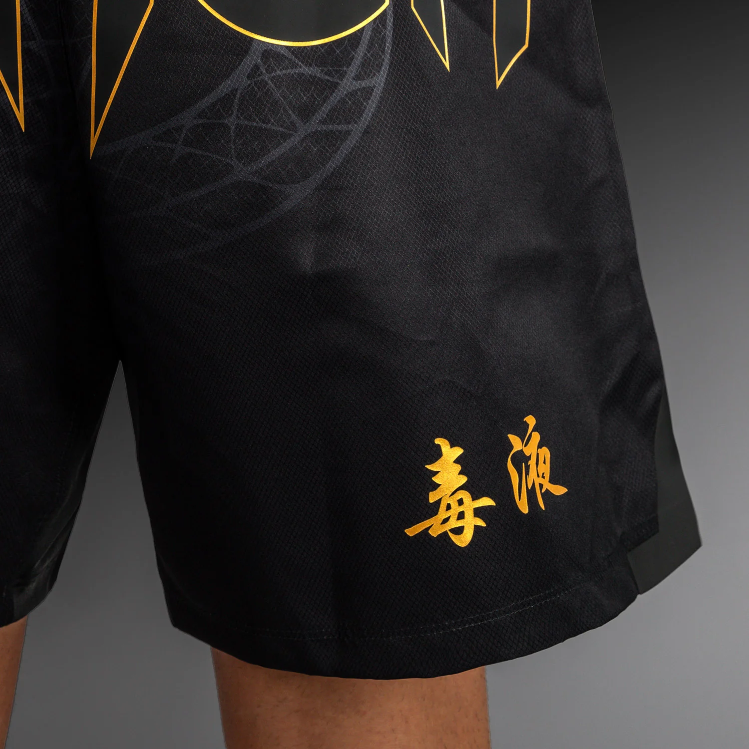 Venum Serpenti Pantalones Cortos de Lucha – Negro/Plata/Dorado - Image 5