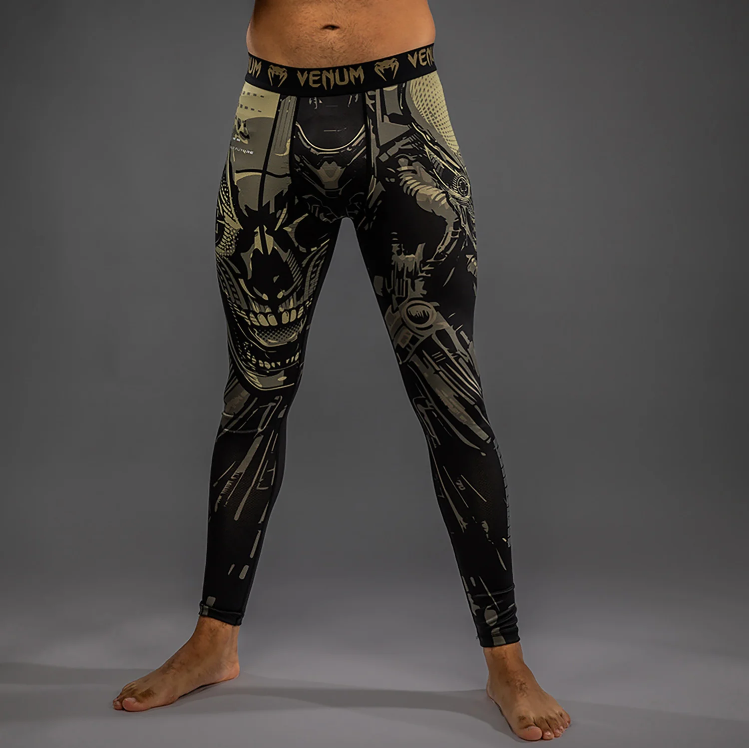 Venum Invader Spats - Negro/Sand