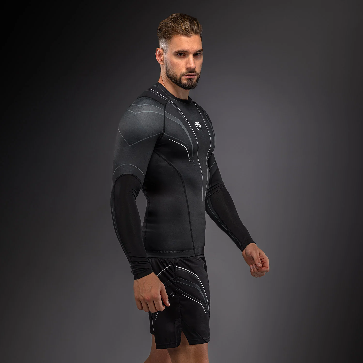 Venum Streamline Rashguard Manga Larga – Negro/Blanco - Image 4
