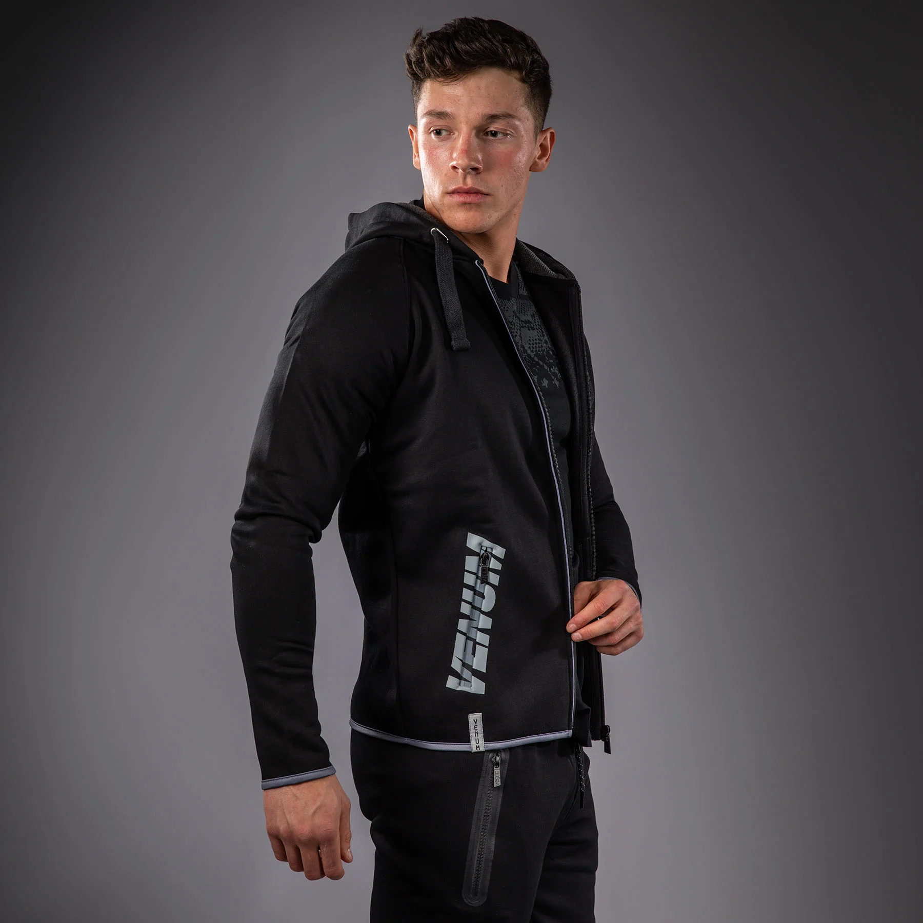 Venum Sudadera con Capucha – Negro/Gris - Image 3