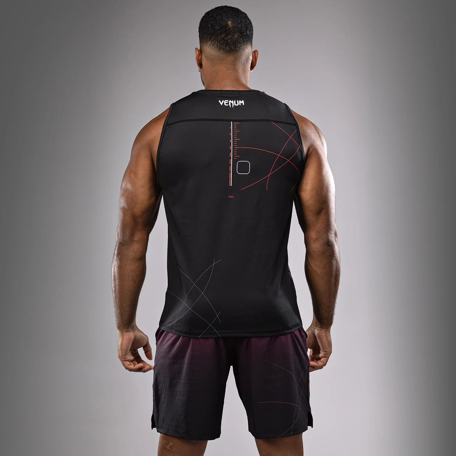 Venum Tactical XT Camiseta de tirantes para hombre Dry Tech - Negro/Rojo fuego - Image 3