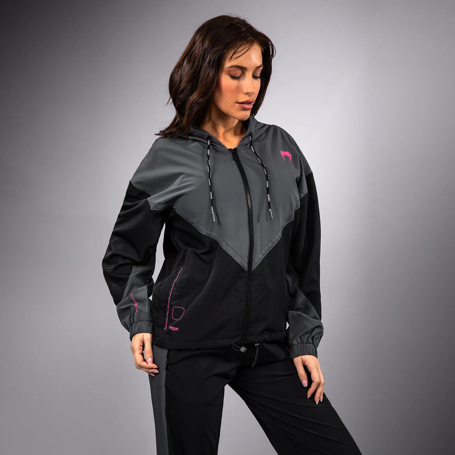Venum Tactical XT Chaqueta de chándal para mujer - Negra/Gris Tormenta - Image 5