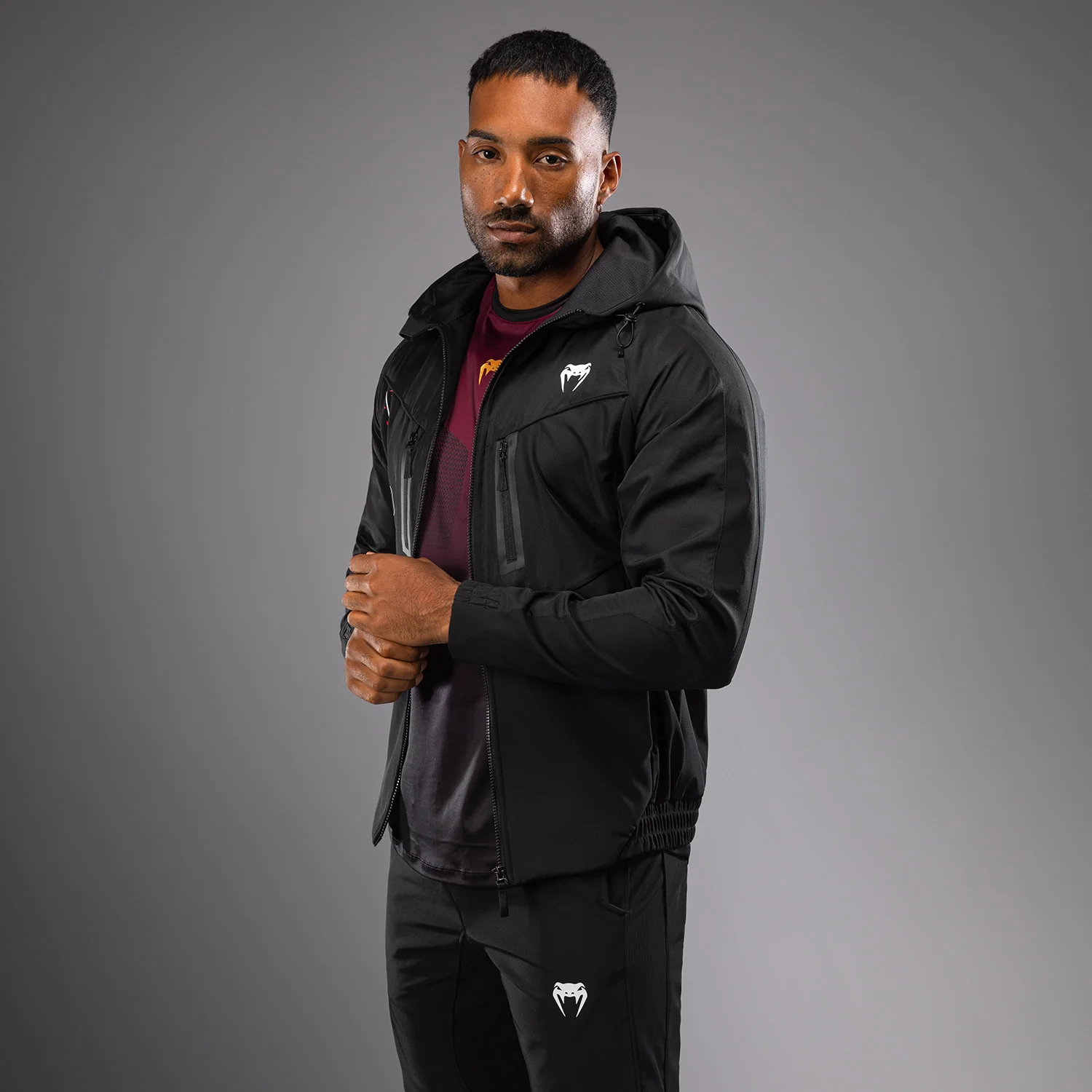 Venum Tactical XT Chaqueta de los hombres de la pista - Negro/fuego rojo - Image 2