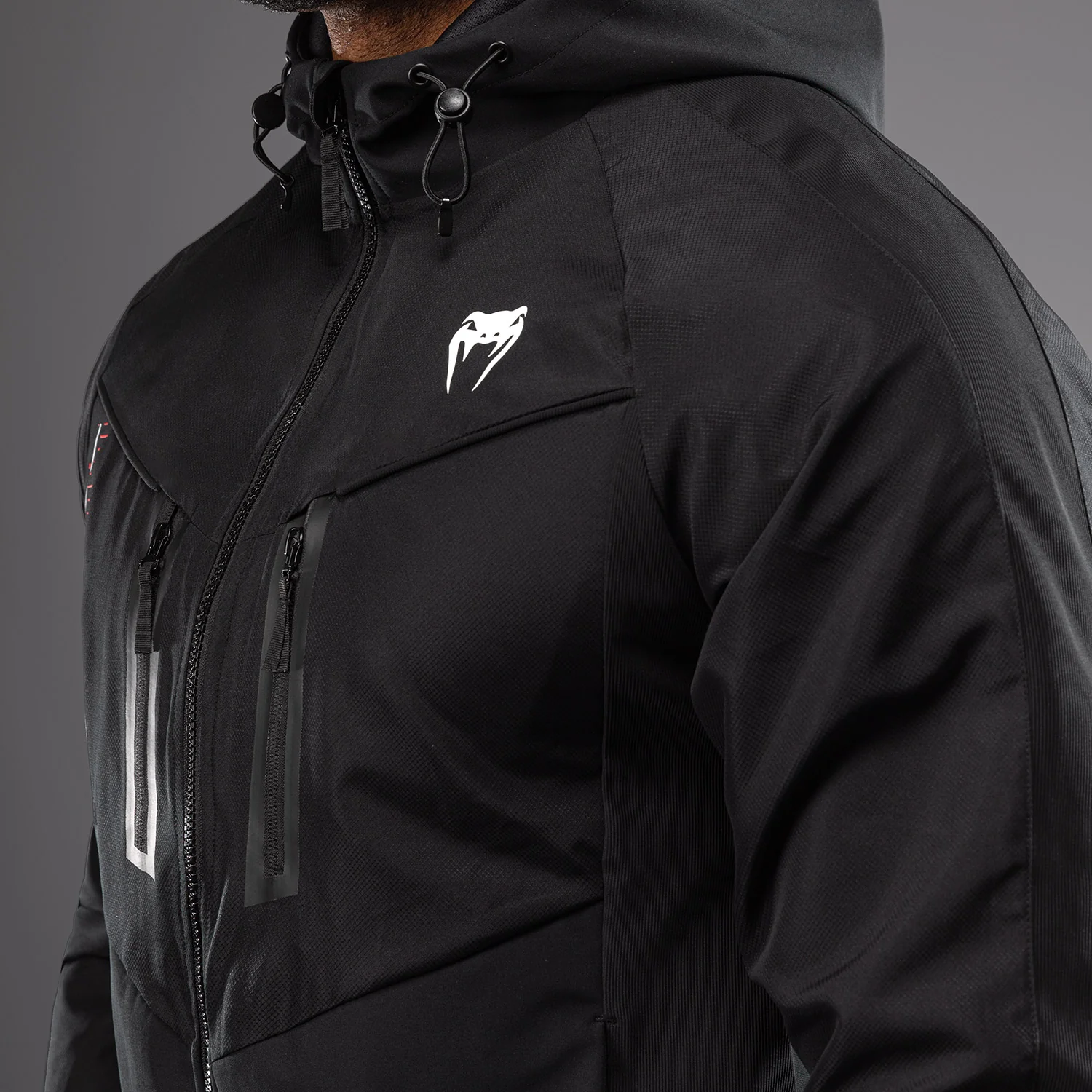 Venum Tactical XT Chaqueta de los hombres de la pista - Negro/fuego rojo - Image 5