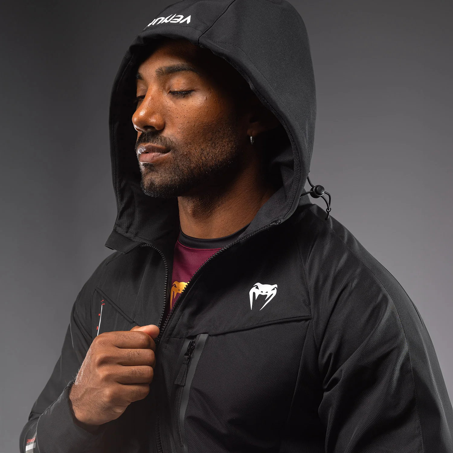 Venum Tactical XT Chaqueta de los hombres de la pista - Negro/fuego rojo - Image 7