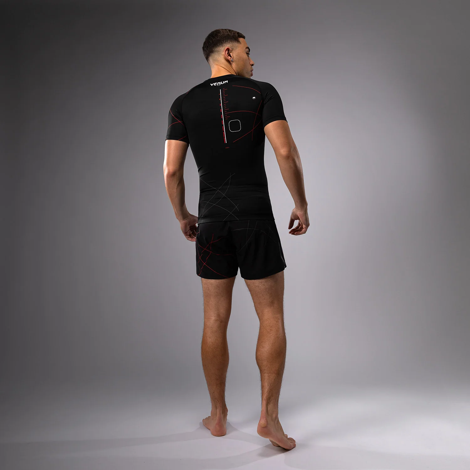 Venum Tactical XT Lycra de manga corta para hombre - Negro/Rojo fuego - Image 4