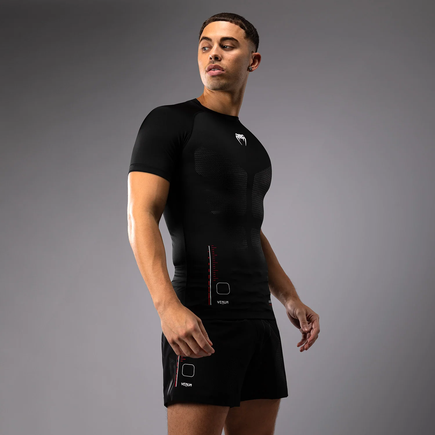 Venum Tactical XT Lycra de manga corta para hombre - Negro/Rojo fuego - Image 6