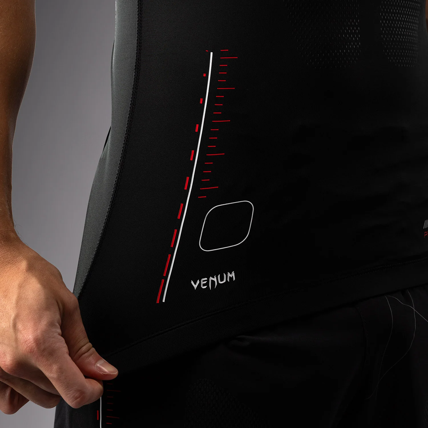 Venum Tactical XT Lycra de manga corta para hombre - Negro/Rojo fuego - Image 8