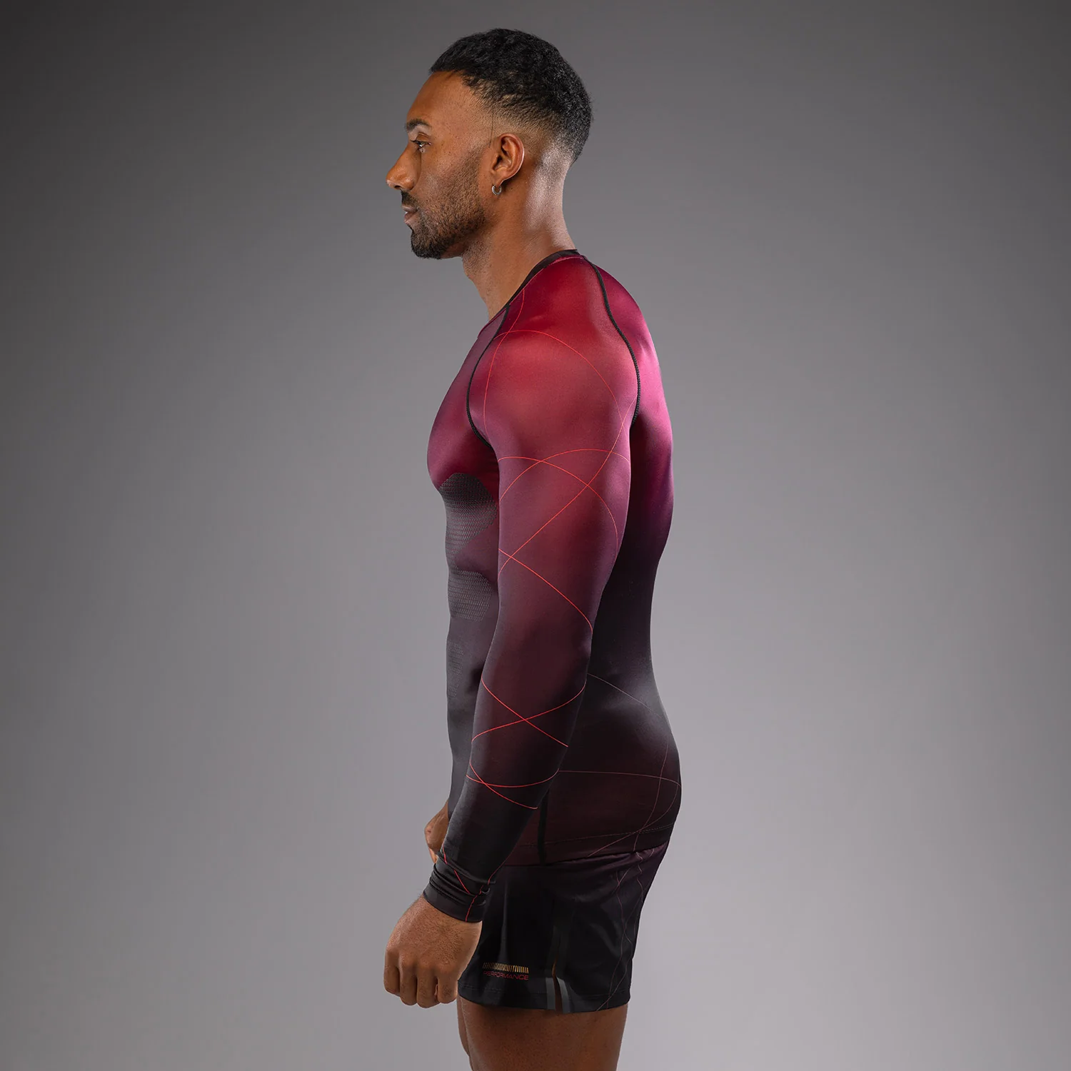 Venum Tactical XT Lycra de manga larga para hombre - Negra/Burdeos/Oro - Image 2